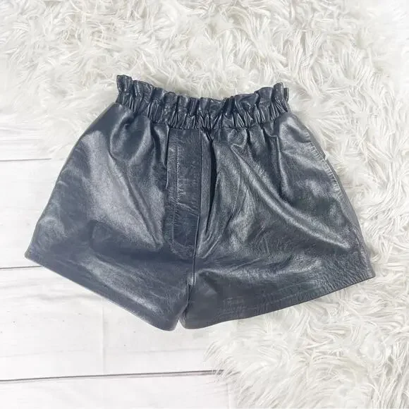 LPA‎ Nina Women's Leather Shorts in Black Size XS
